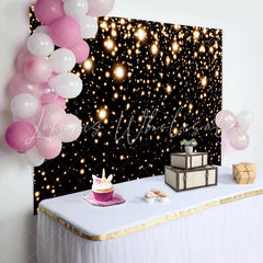 Lofaris Simple Black Sparkle Dot Bokeh Birthday Party Backdrop