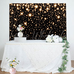 Lofaris Simple Black Sparkle Dot Bokeh Birthday Party Backdrop