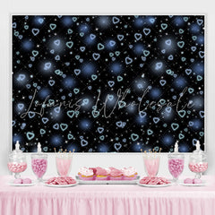 Lofaris Simple Blue And Black Heart Light Spot Backdrop