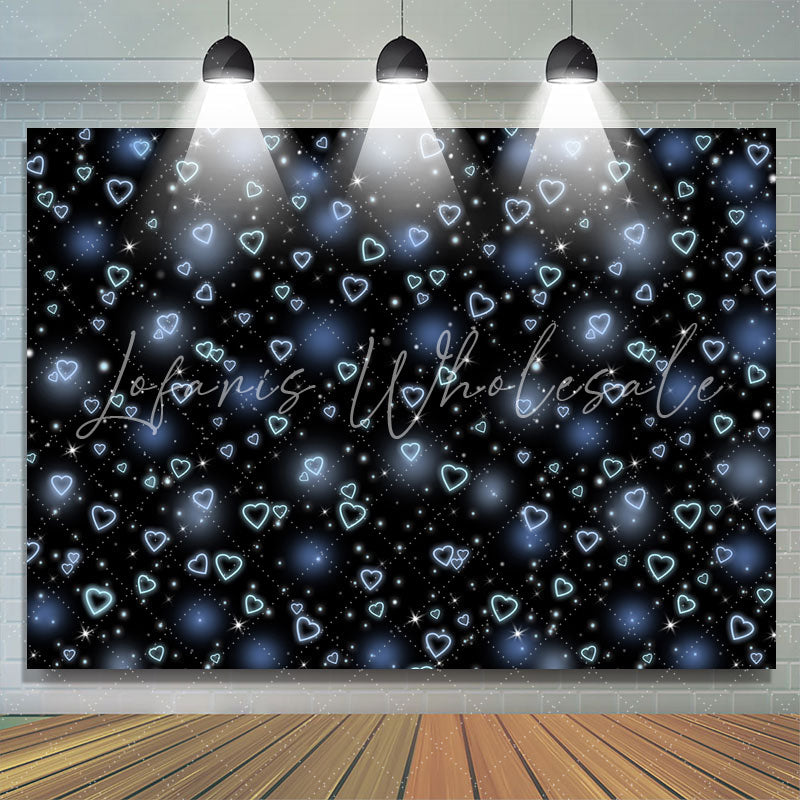 Lofaris Simple Blue And Black Heart Light Spot Backdrop