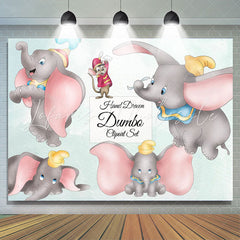 Lofaris Simple Cartoon Fly Elephant Birthday Backdrop Banner