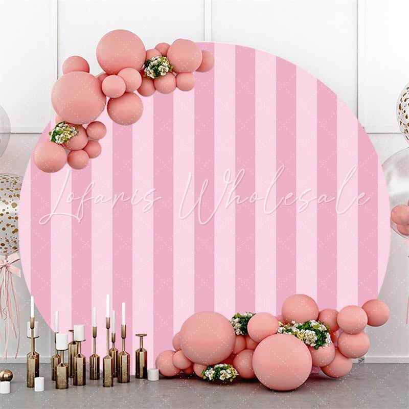 Lofaris Simple Custom Circle Pink Girls Baby Shower Backdrop