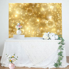 Lofaris Simple Golden Sparkle Bokeh Happy Birthday Backdrop