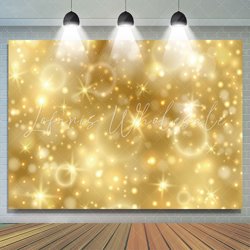 Lofaris Simple Golden Sparkle Bokeh Happy Birthday Backdrop