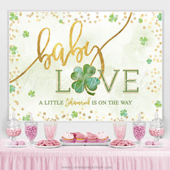 Lofaris Simple Green Clover Lovely Baby Shower Backdrop