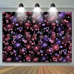 Lofaris Simple Heart Pink Black Light Spot Backdrop for Party