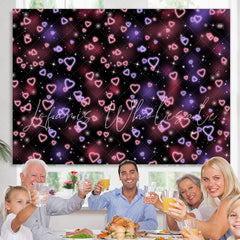 Lofaris Simple Heart Pink Black Light Spot Backdrop for Party