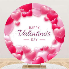 Lofaris Simple Pink Love White Circle Happy Valentines Day