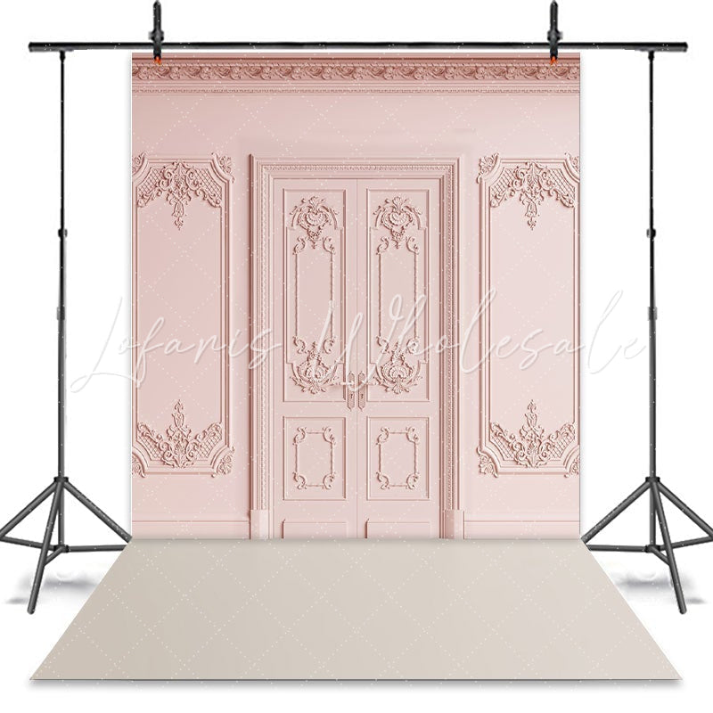 Lofaris Simple Pink Themed Lovely Door Happy Birthday Backdrop