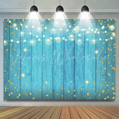 Lofaris Simple Tiffany Blue Glitter Happy Birthday Backdrop