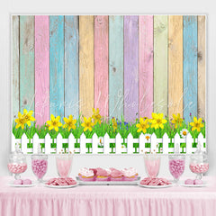 Lofaris Simple Yellow Floral And Colour Wood Theme Backdrop