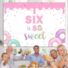 Lofaris Six Is So Sweet Happy Birthday Pink Backdrop For Girls