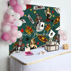 Lofaris Skeleton In Suit Blonde Casino Birthday Backdrop