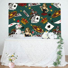 Lofaris Skeleton In Suit Blonde Casino Birthday Backdrop