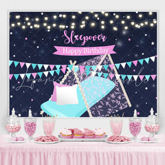 Lofaris Sleepover Happy Birthday Slumber Party Backdrops for Girls