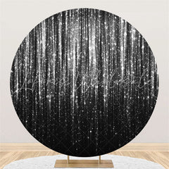 Lofaris Silver Bokeh Glitter Bright Round Birthday Backdrop