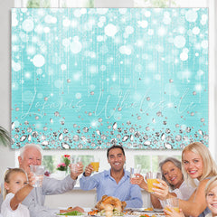 Lofaris Silver Diamonds Bokeh Sea Blue Birthday Party Backdrop