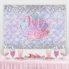 Lofaris Sliver Glitter Mermaid Two The Sea Birthday Backdrop