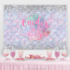 Lofaris Silver Glitter Oneder The Sea Mermaid Birthday Backdrop