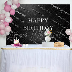 Lofaris Sliver Step And Repeat Black Wall Birthday Backdrop