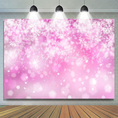 Lofaris Snowflake Pink Bokeh Christmas Photoshoot Backdrop