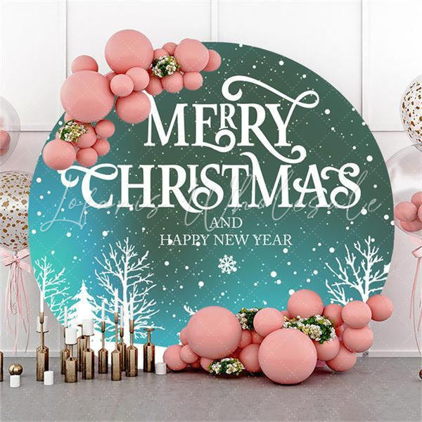 Lofaris Snowflake Round Chrismas And New Year Party Backdrop