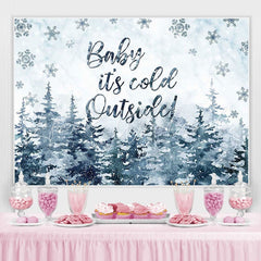 Lofaris Snowflake Forest Winter Photo Backdrop for Baby Shower