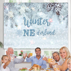 Lofaris Snowy Bokeh Christmas Themed Winter Onederland Backdrop