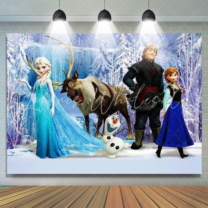 Lofaris Girl Frozen Elsa Princess Happy Birthday Party Backdrop