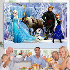 Lofaris Girl Frozen Elsa Princess Happy Birthday Party Backdrop