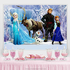 Lofaris Girl Frozen Elsa Princess Happy Birthday Party Backdrop