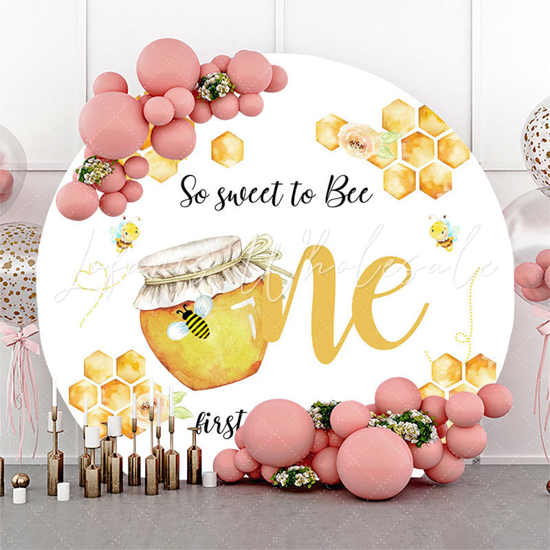 Lofaris So Sweet To Bee Honey Round 1St Birthday Backdrop