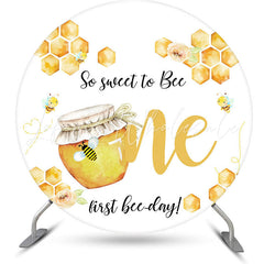 Lofaris So Sweet To Bee Honey Round 1St Birthday Backdrop