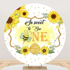 Lofaris So Sweet To Bee One Honeycomb Round Birthday Backdrop