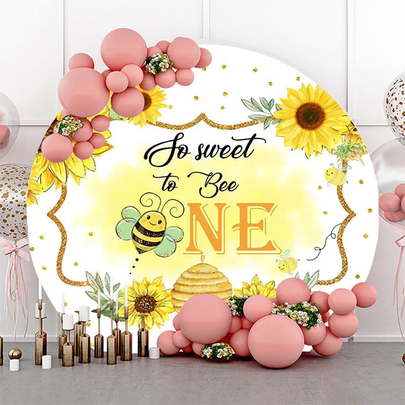 Lofaris So Sweet To Bee One Honeycomb Round Birthday Backdrop