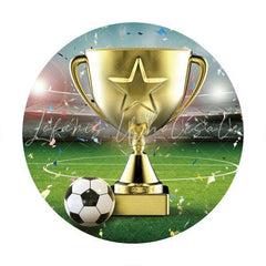 Lofaris Soccer Champion Round Baby Shower Backdrop For Boy