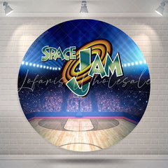 Lofaris Space Jam Theme Basketball Round Birthday Backdrop