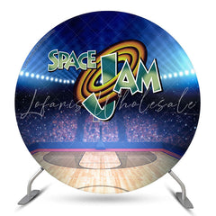 Lofaris Space Jam Theme Basketball Round Birthday Backdrop