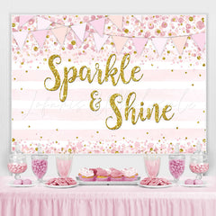 Lofaris Spaikle and Shine Pink stripe Bokeh Bakcdrop for Girl