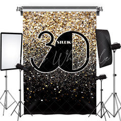 Lofaris Sparkle Gold Sequin Bokeh 30th Birthday Backdrop