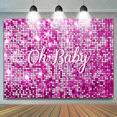 Lofaris Sparkle Pink Sequin Girl Simple Baby Shower Backdrop