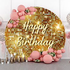 Lofaris Sparkling Dots Disco Style Round Birthday Backdrop