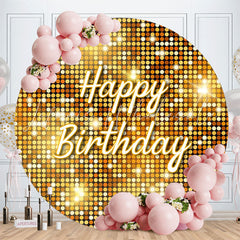 Lofaris Sparkling Dots Disco Style Round Birthday Backdrop