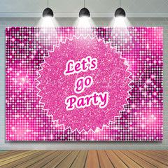 Lofaris Sparkling Sequin Pink Lets Go Party Backdrop For Girls