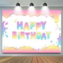 Lofaris Splashing Colorful Water Happy Birthday Backdrop