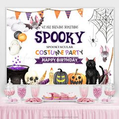 Lofaris Spooky Costume Party Halloween Happy Birthday Backdrop