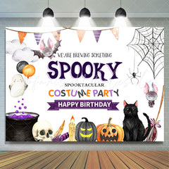 Lofaris Spooky Costume Party Halloween Happy Birthday Backdrop