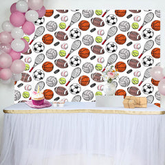 Lofaris Sports Balls Pattern Baby Shower Backdrop For Boy