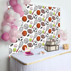 Lofaris Sports Balls Pattern Baby Shower Backdrop For Boy