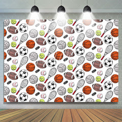 Lofaris Sports Balls Pattern Baby Shower Backdrop For Boy